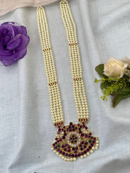 Pure Brass Kemp Temple Long Necklace 035 - Mahilas