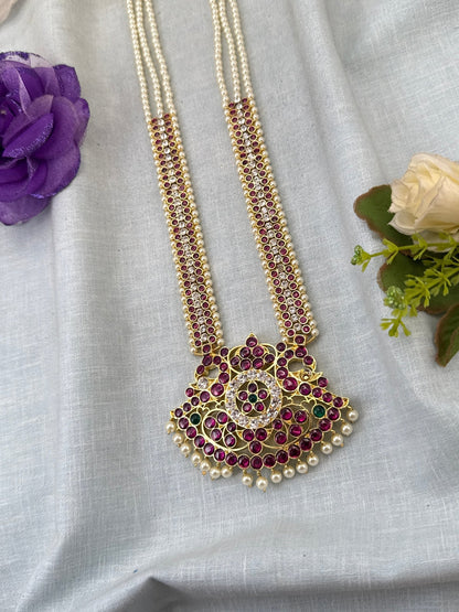 Pure Brass Kemp Temple Long Necklace 036 - Mahilas