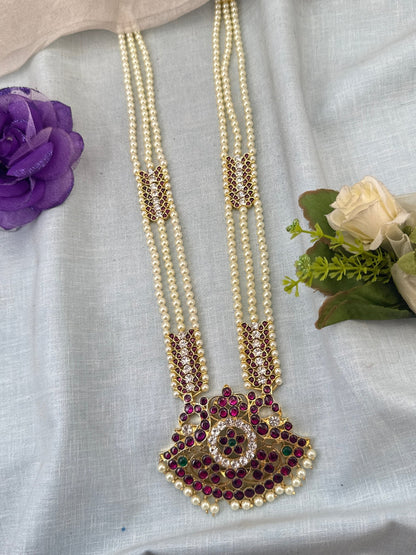 Pure Brass Kemp Temple Long Necklace 038 - Mahilas