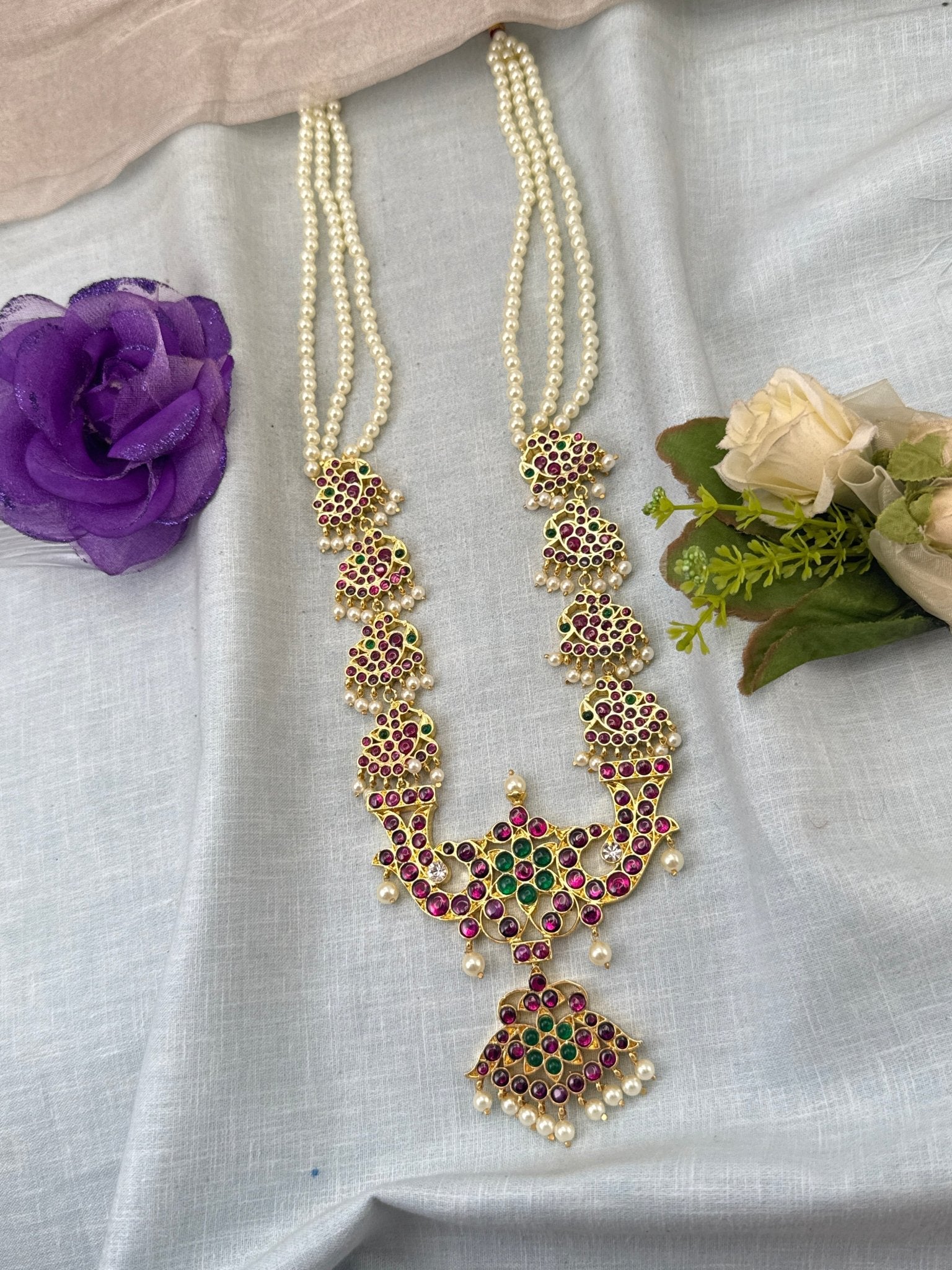 Pure Brass Kemp Temple Long Necklace 041 - Mahilas