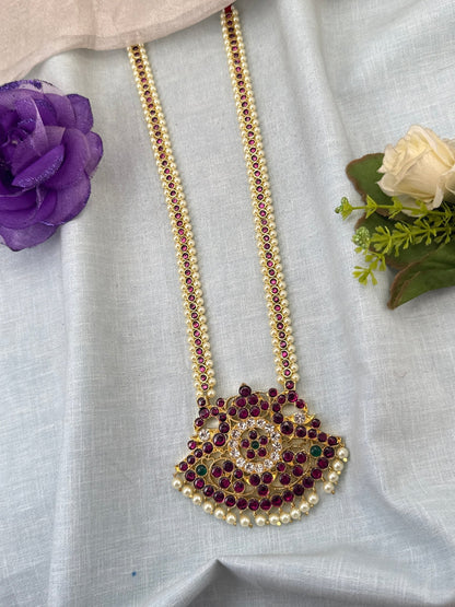 Pure Brass Kemp Temple Long Necklace 043 - Mahilas