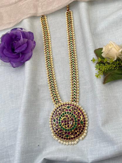 Pure Brass Kemp Temple Long Necklace 044 - Mahilas
