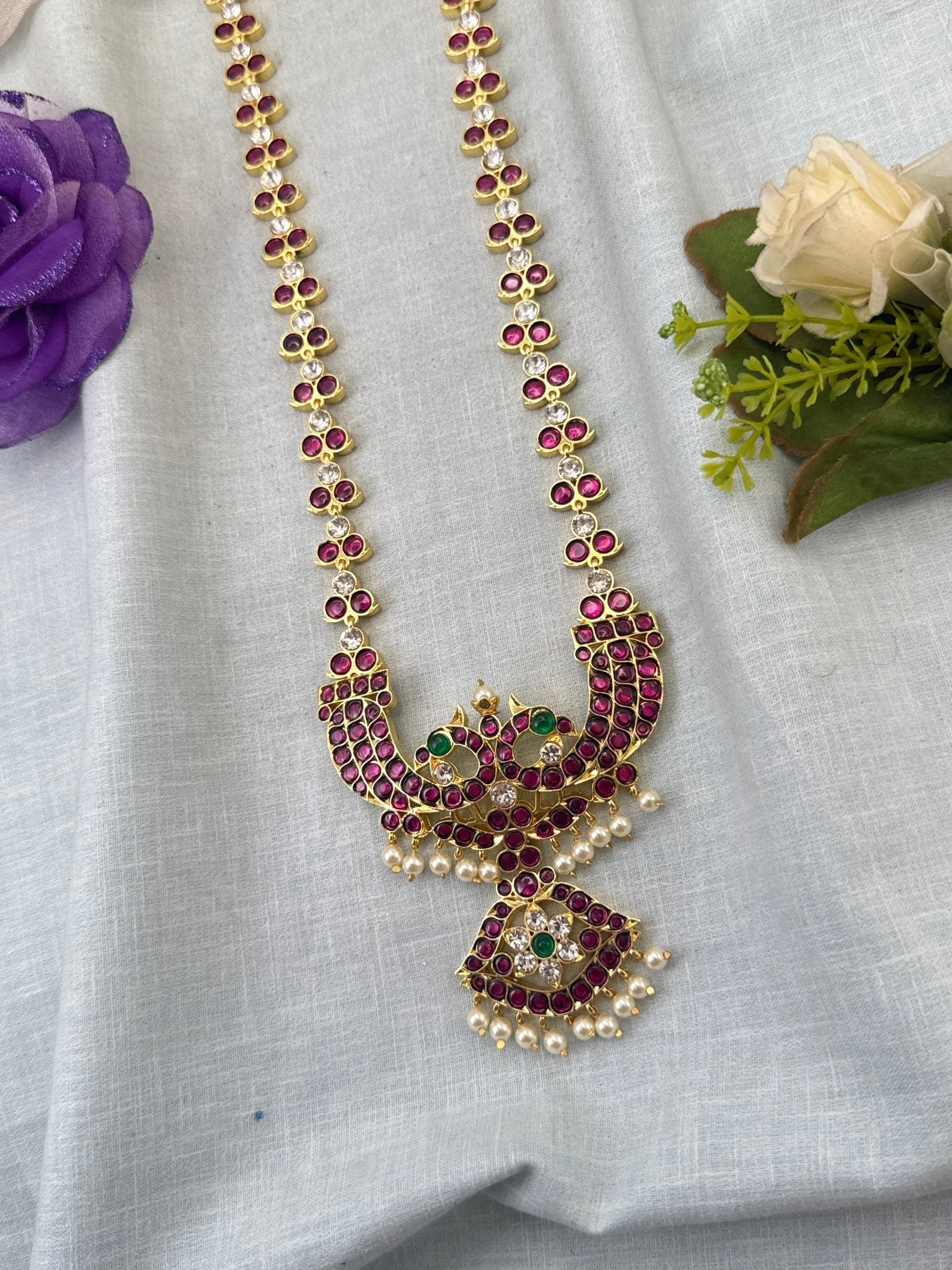Pure Brass Kemp Temple Long Necklace 046 - Mahilas