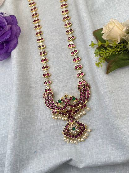 Pure Brass Kemp Temple Long Necklace 046 - Mahilas