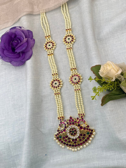 Pure Brass Kemp Temple Long Necklace 047 - Mahilas