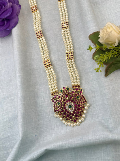Pure Brass Kemp Temple Long Necklace 049 - Mahilas