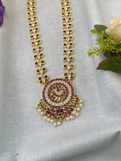 Pure Brass Kemp Temple Long Necklace 052 - Mahilas