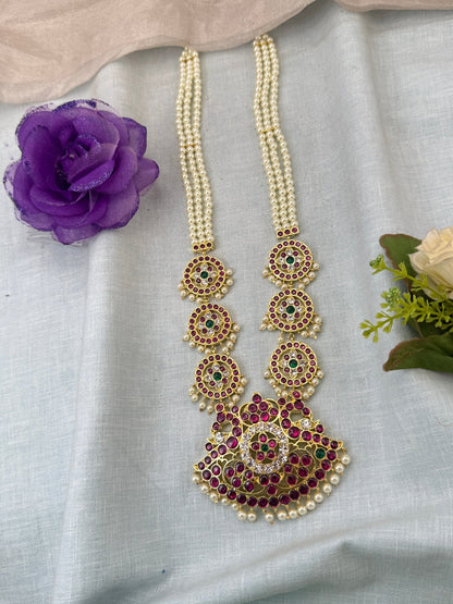 Pure Brass Kemp Temple Long Necklace 054 - Mahilas