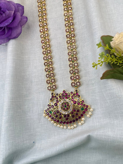 Pure Brass Kemp Temple Long Necklace 055 - Mahilas