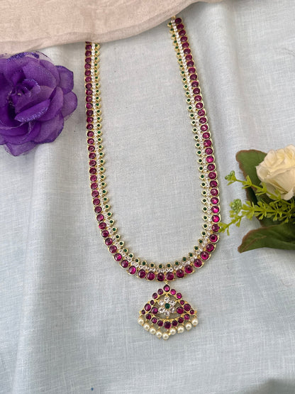 Pure Brass Kemp Temple Long Necklace 057 - Mahilas