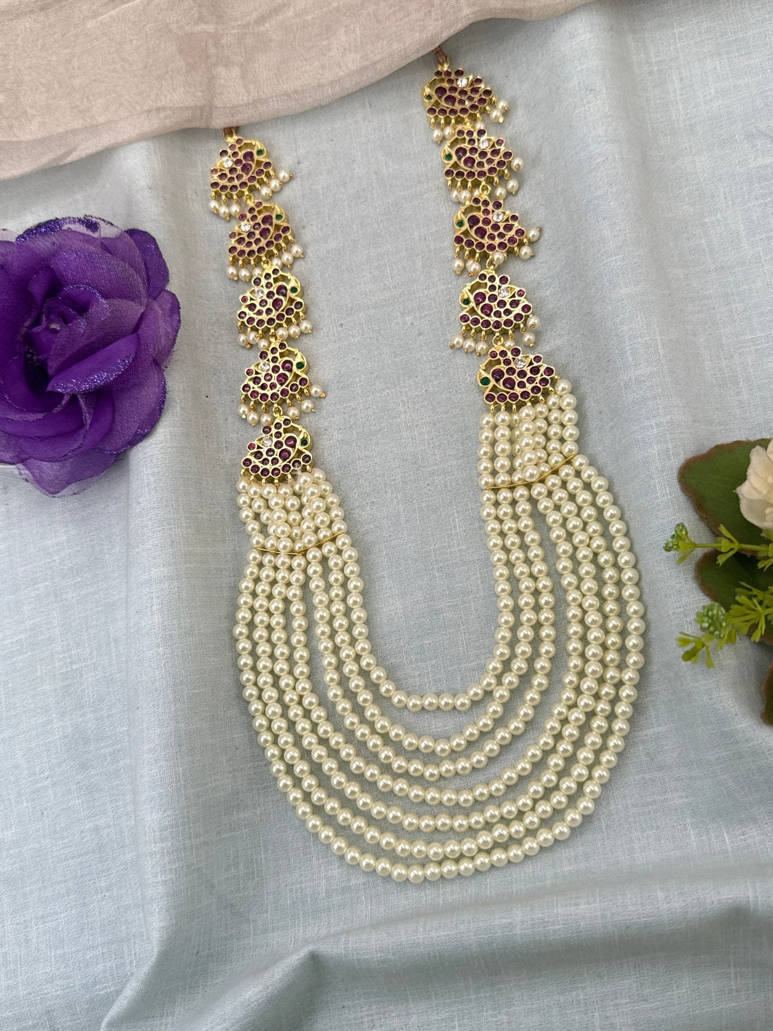 Pure Brass Kemp Temple Long Necklace 059 - Mahilas