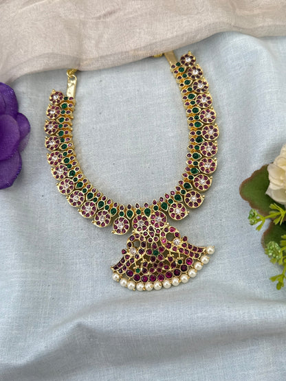 Pure Brass Kemp Temple Short Necklace 027 - Mahilas