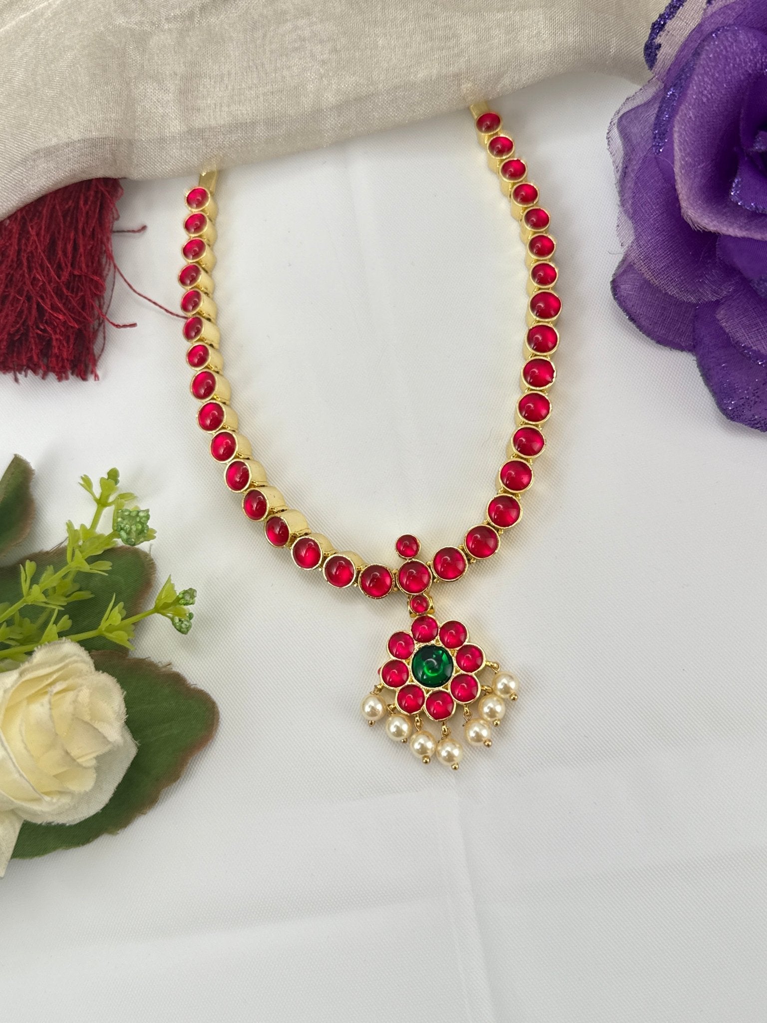 Pure Brass Kemp Temple Short Necklace 062 - Mahilas