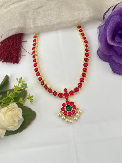 Pure Brass Kemp Temple Short Necklace 062 - Mahilas