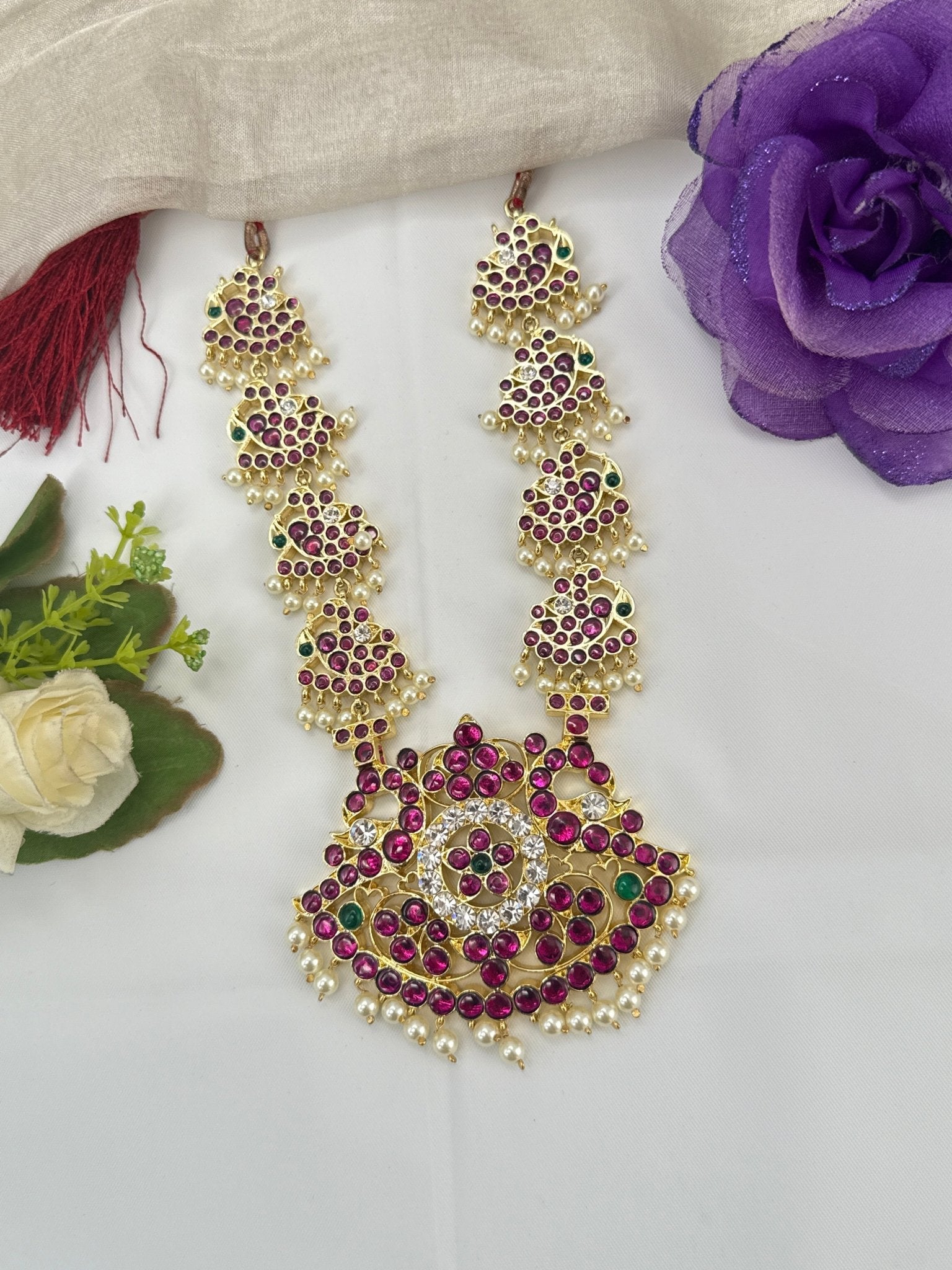 Pure Brass Kemp Temple Short Necklace 069 - Mahilas