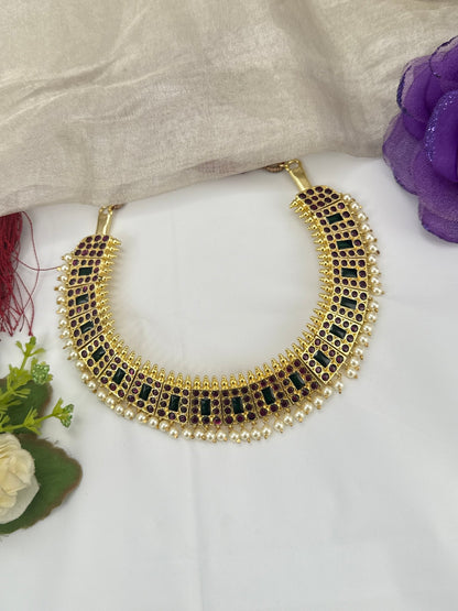 Pure Brass Kemp Temple Short Necklace 070 - Mahilas