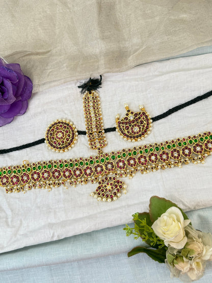 Pure Silver Kemp Temple Maang Tikka 103 - Mahilas
