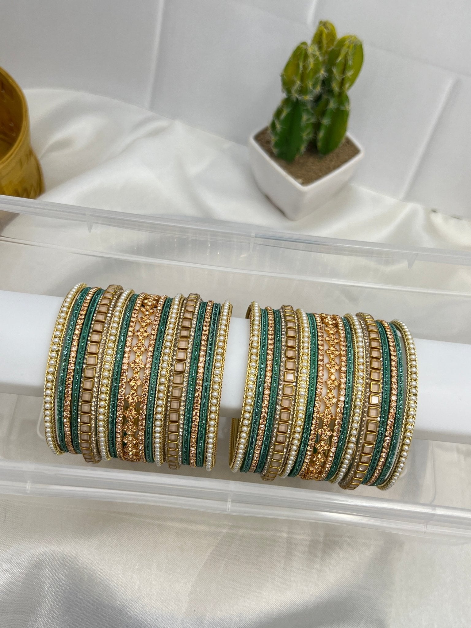 Rama Green & Gold Bangle Set 5013 - Mahilas