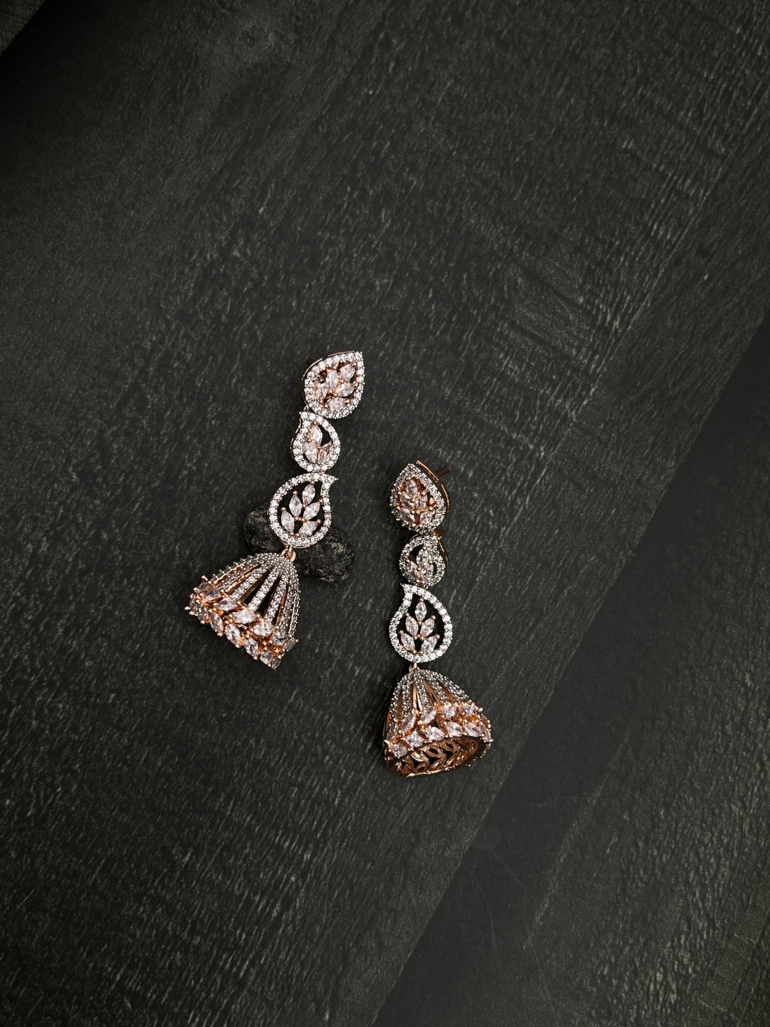 Rose Gold Stone Earring 1440 - Mahilas