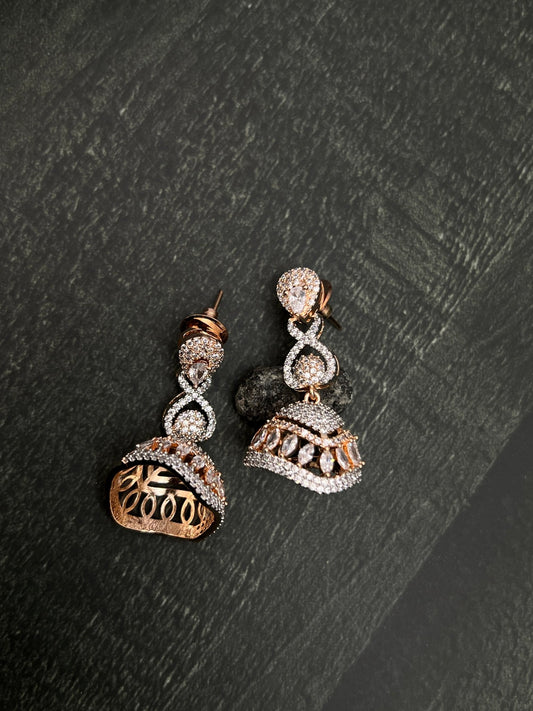 Rose Gold Stone Earring 1445 - Mahilas