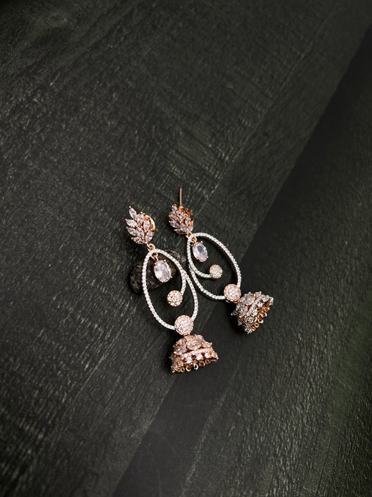 Rose Gold Stone Earring 1446 - Mahilas