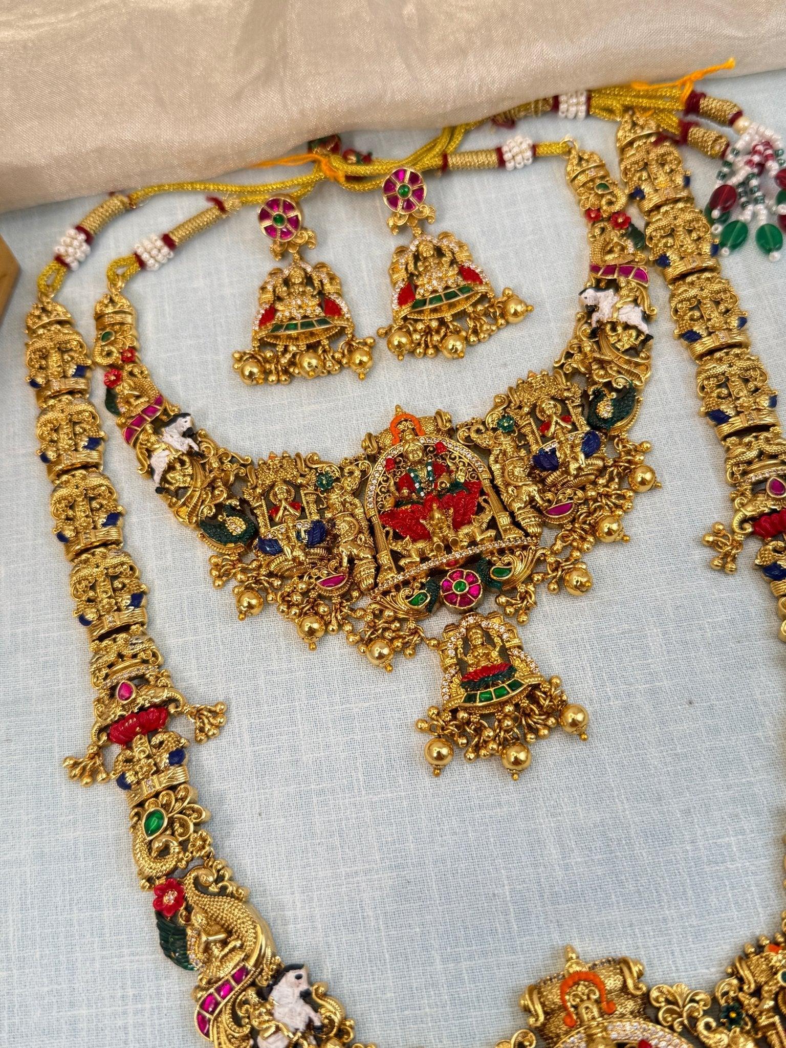 Royal Antique 3d Bridal Necklace Set 858 - Mahilas