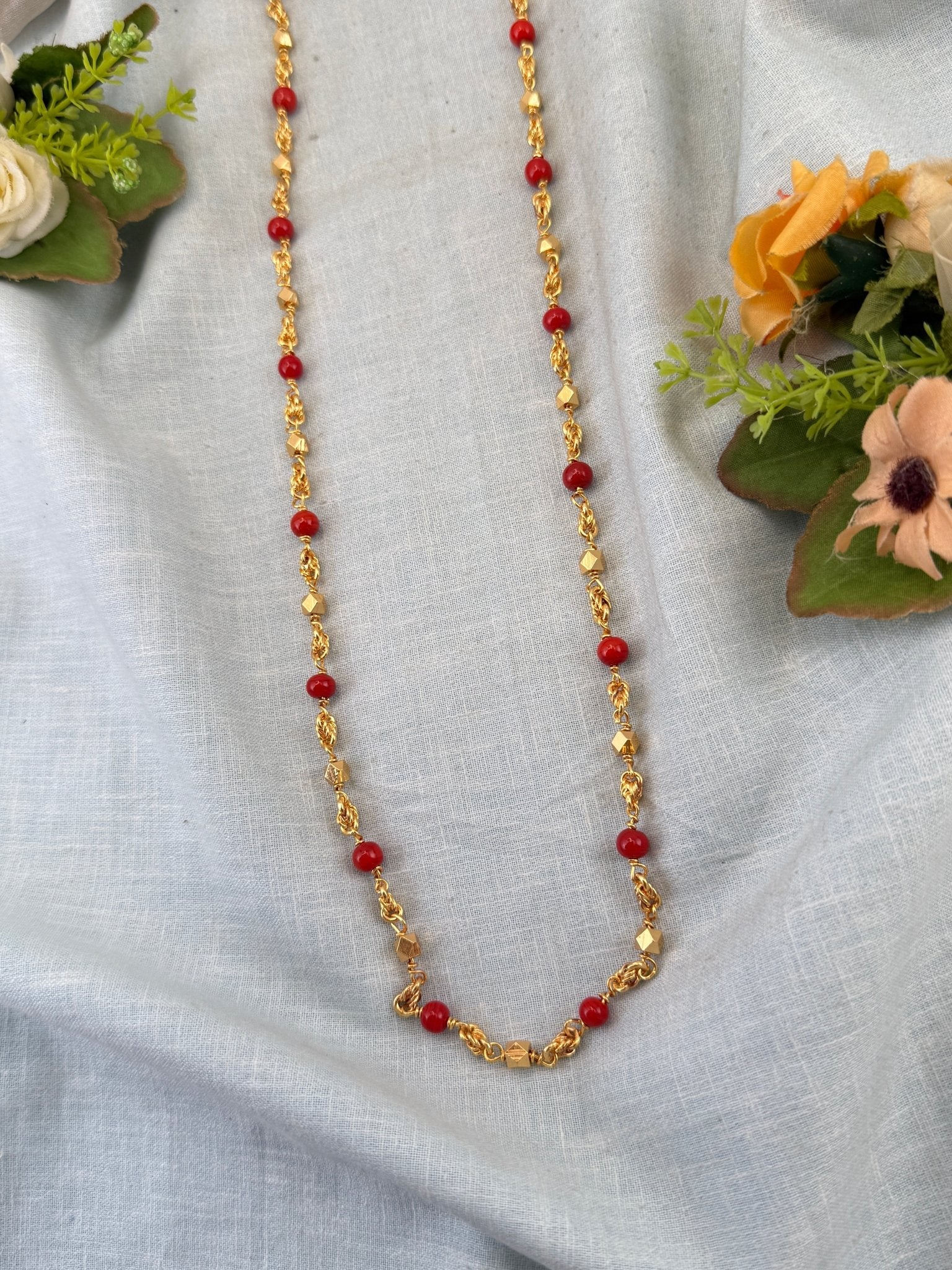 Royal Antique Beads Gold Chain 013 - Mahilas