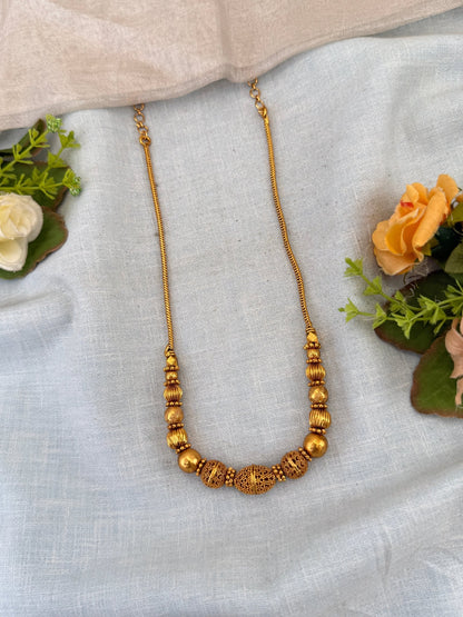 Royal Antique Beads Short Necklace Chain 024 - Mahilas