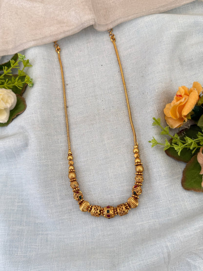 Royal Antique Beads Short Necklace Chain 025 - Mahilas