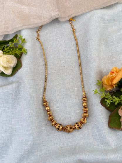 Royal Antique Beads Short Necklace Chain 035 - Mahilas