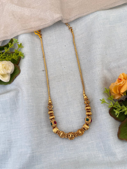 Royal Antique Beads Short Necklace Chain 037 - Mahilas