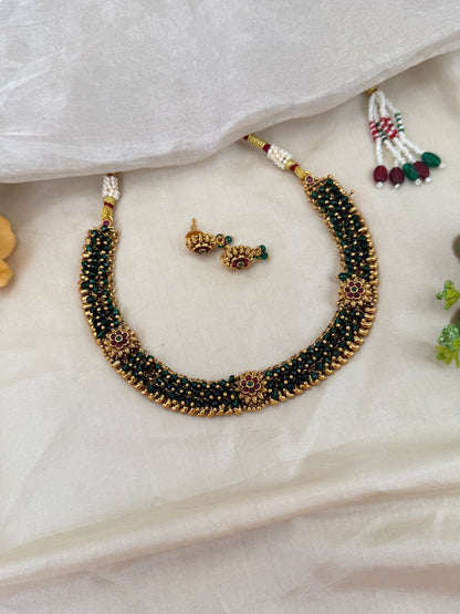 Royal Antique Beads Short Necklace Set 0519 - Mahilas