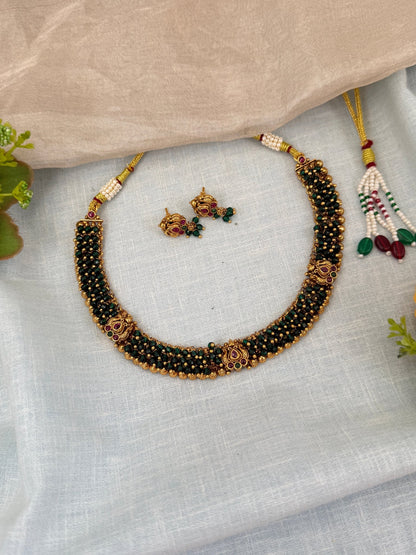 Royal Antique Beads Short Necklace Set 0533 - Mahilas