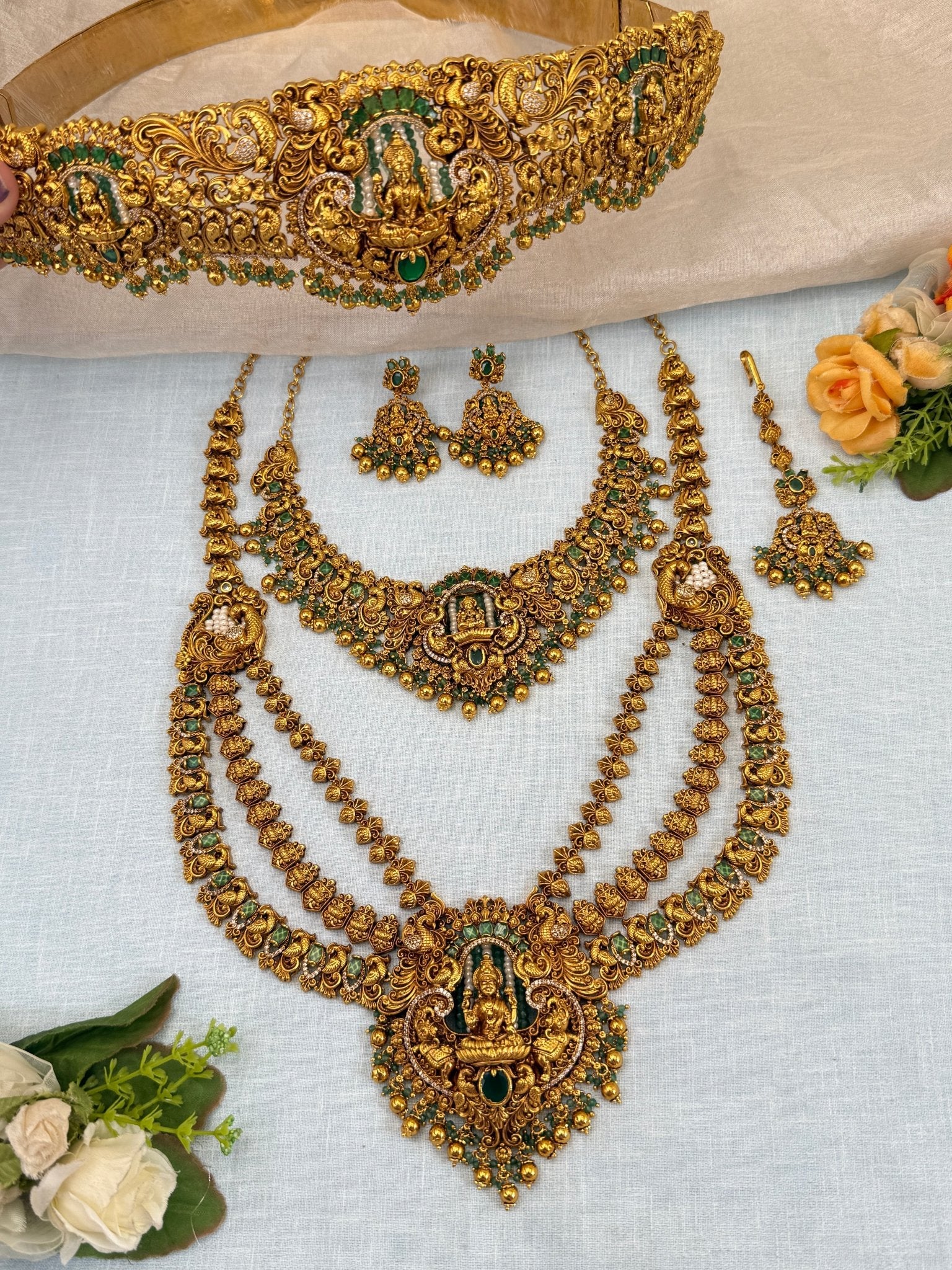 Royal Antique Bridal Full Necklace Set 0547 - Mahilas