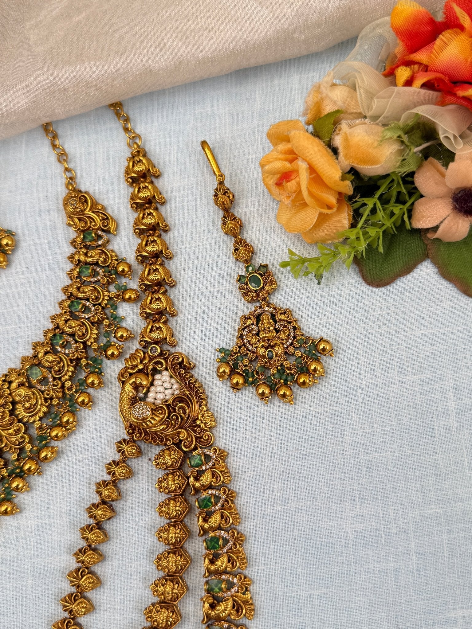 Royal Antique Bridal Full Necklace Set 0547 - Mahilas