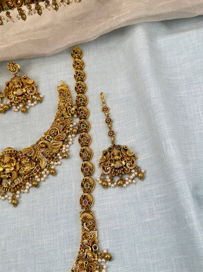 Royal Antique Bridal Full Necklace Set 0722 - Mahilas