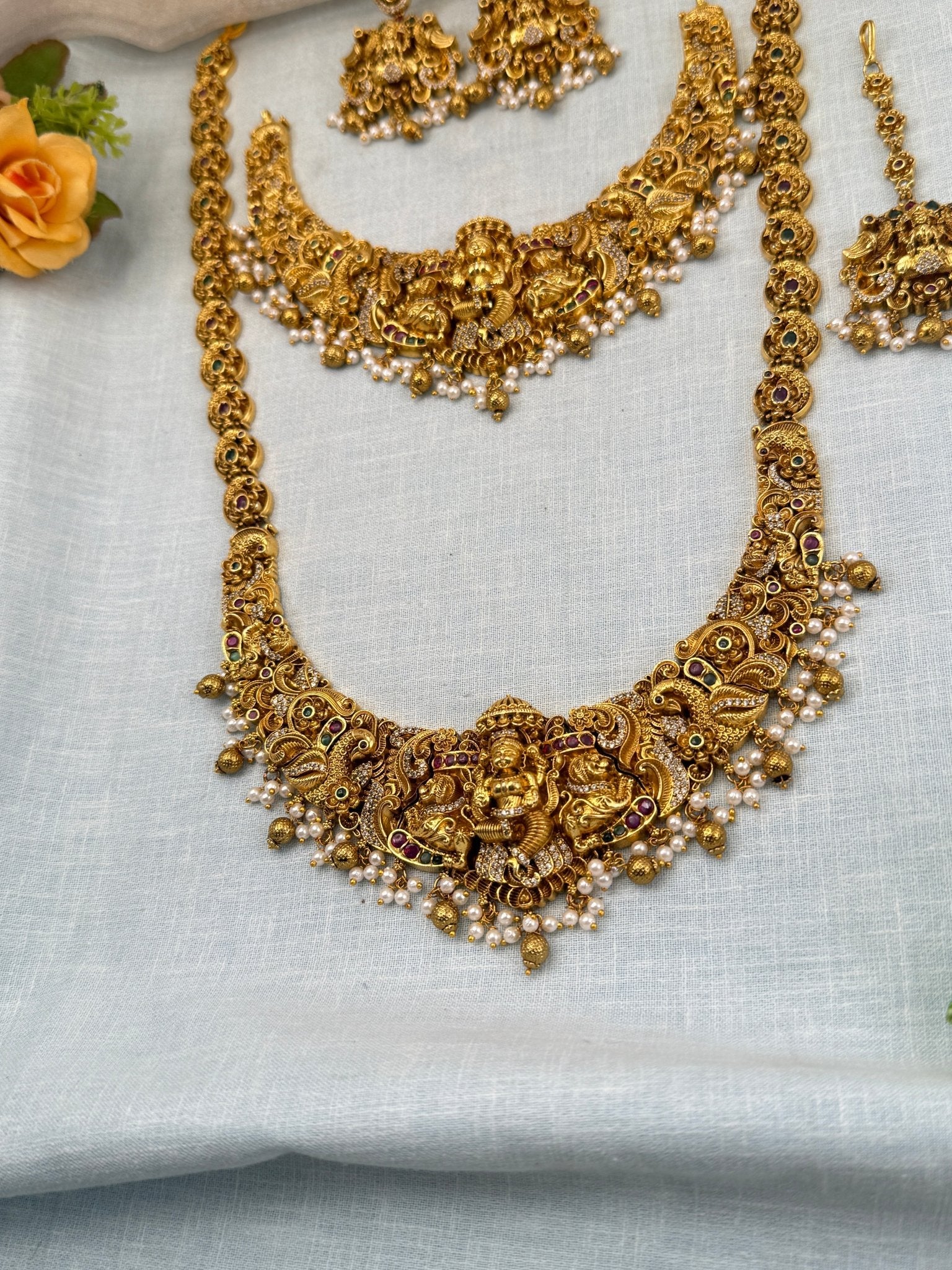 Royal Antique Bridal Full Necklace Set 0722 - Mahilas