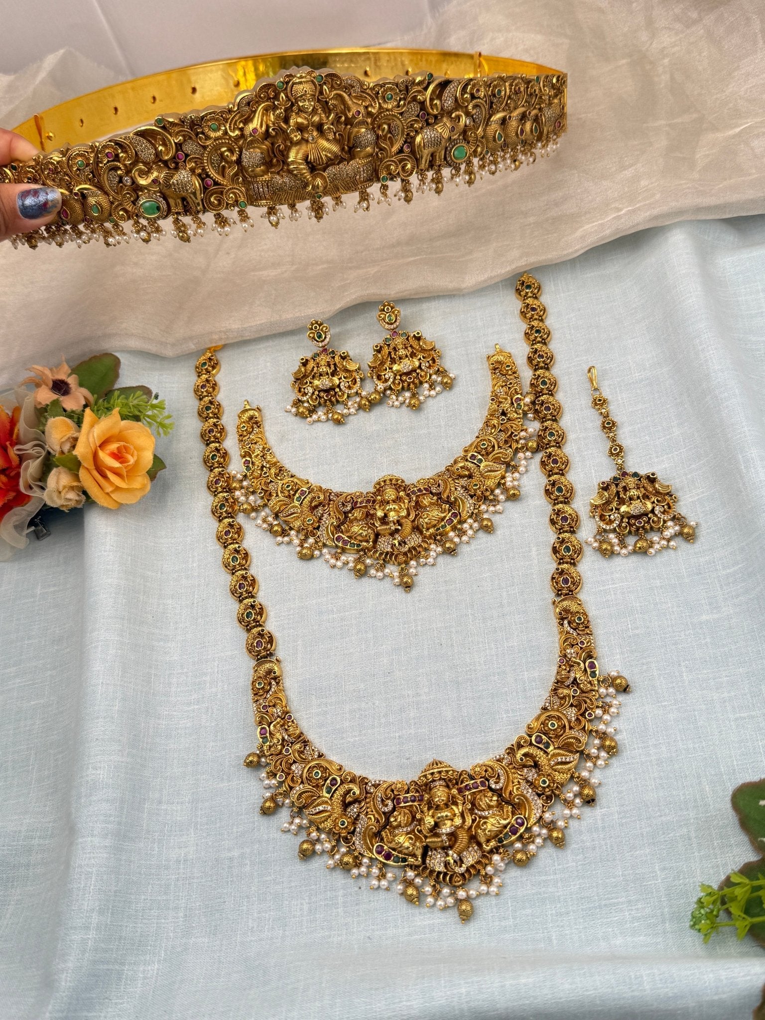 Royal Antique Bridal Full Necklace Set 0722 - Mahilas