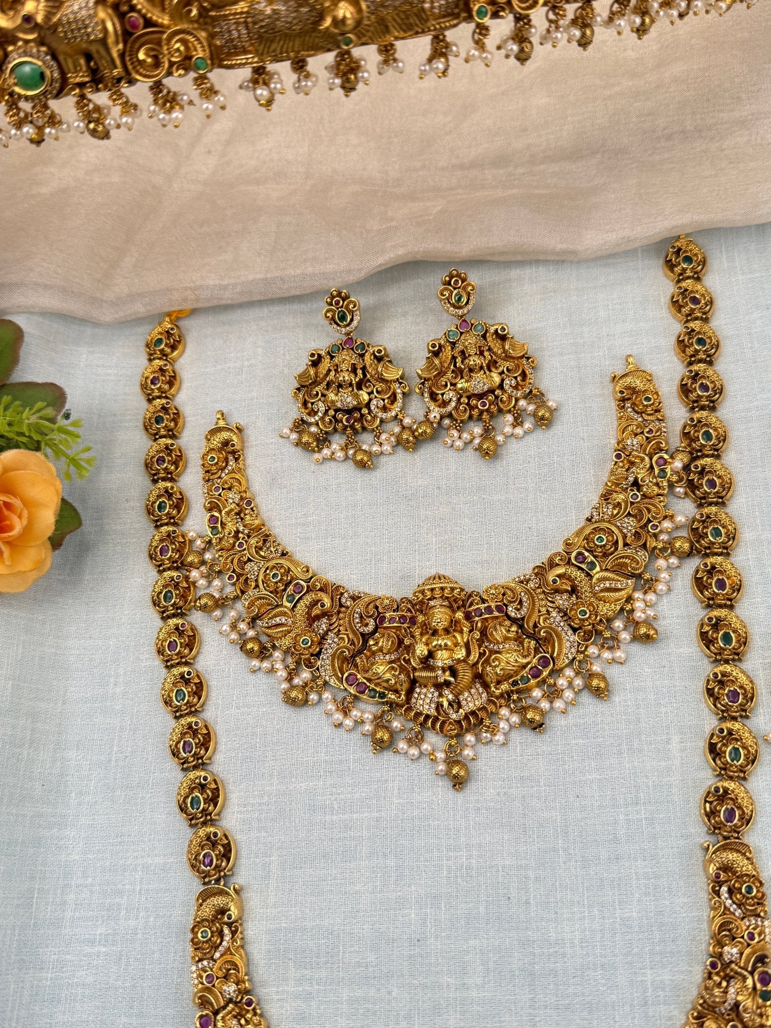 Royal Antique Bridal Full Necklace Set 0722 - Mahilas