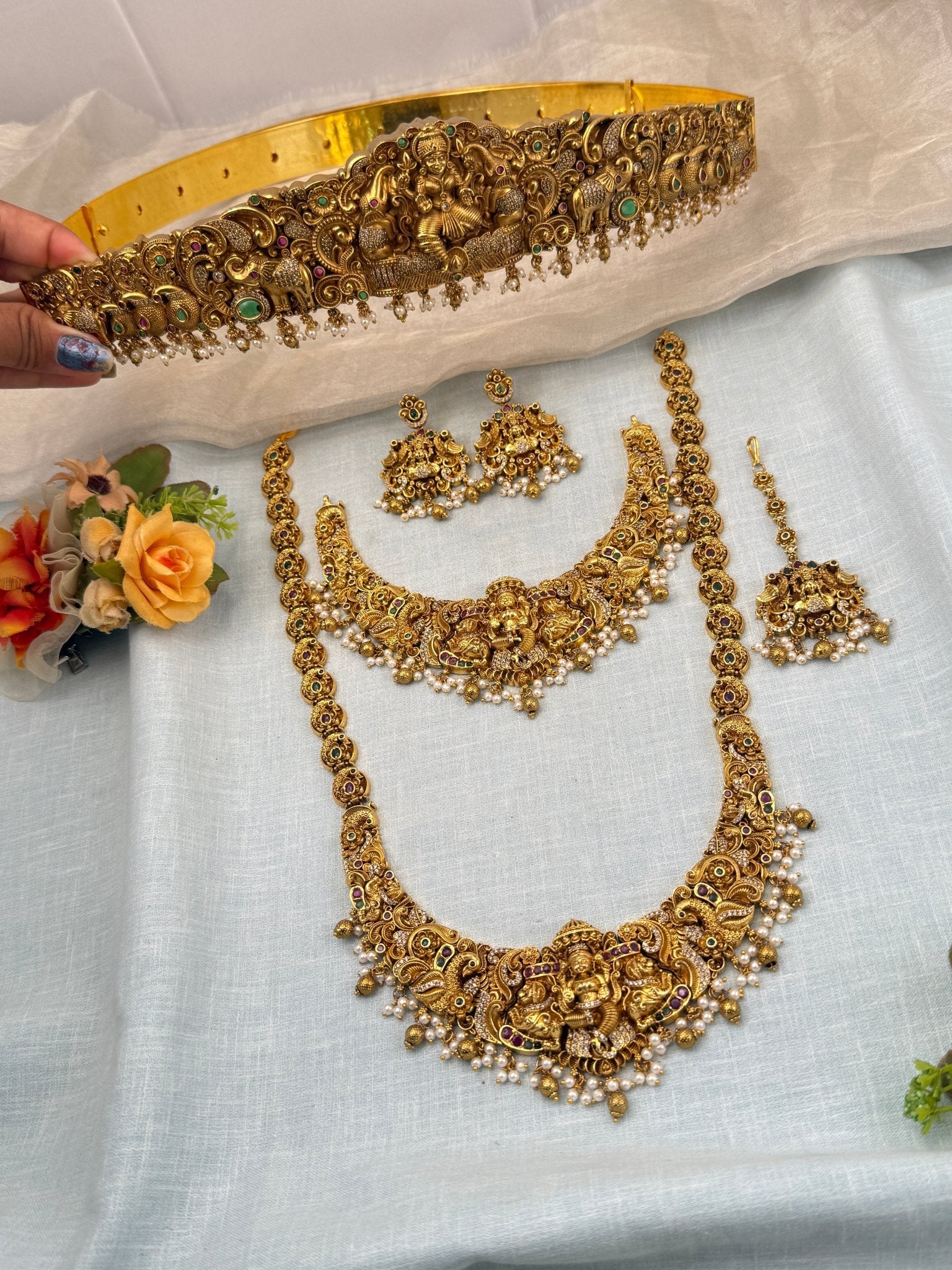 Royal Antique Bridal Full Necklace Set 0722 - Mahilas
