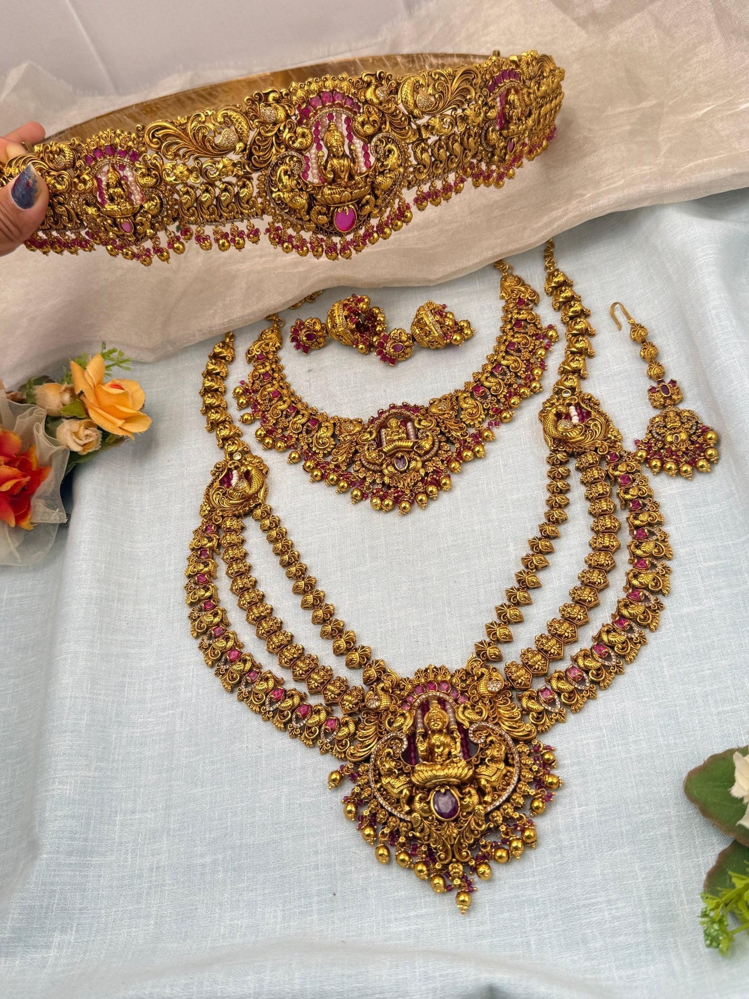 Royal Antique Bridal Full Necklace Set 0723 - Mahilas