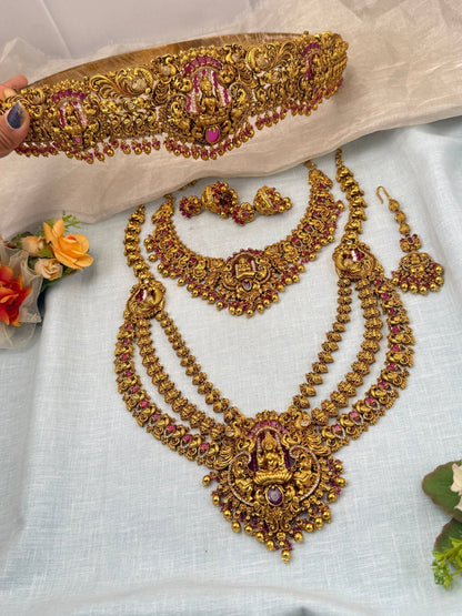 Royal Antique Bridal Full Necklace Set 0723 - Mahilas