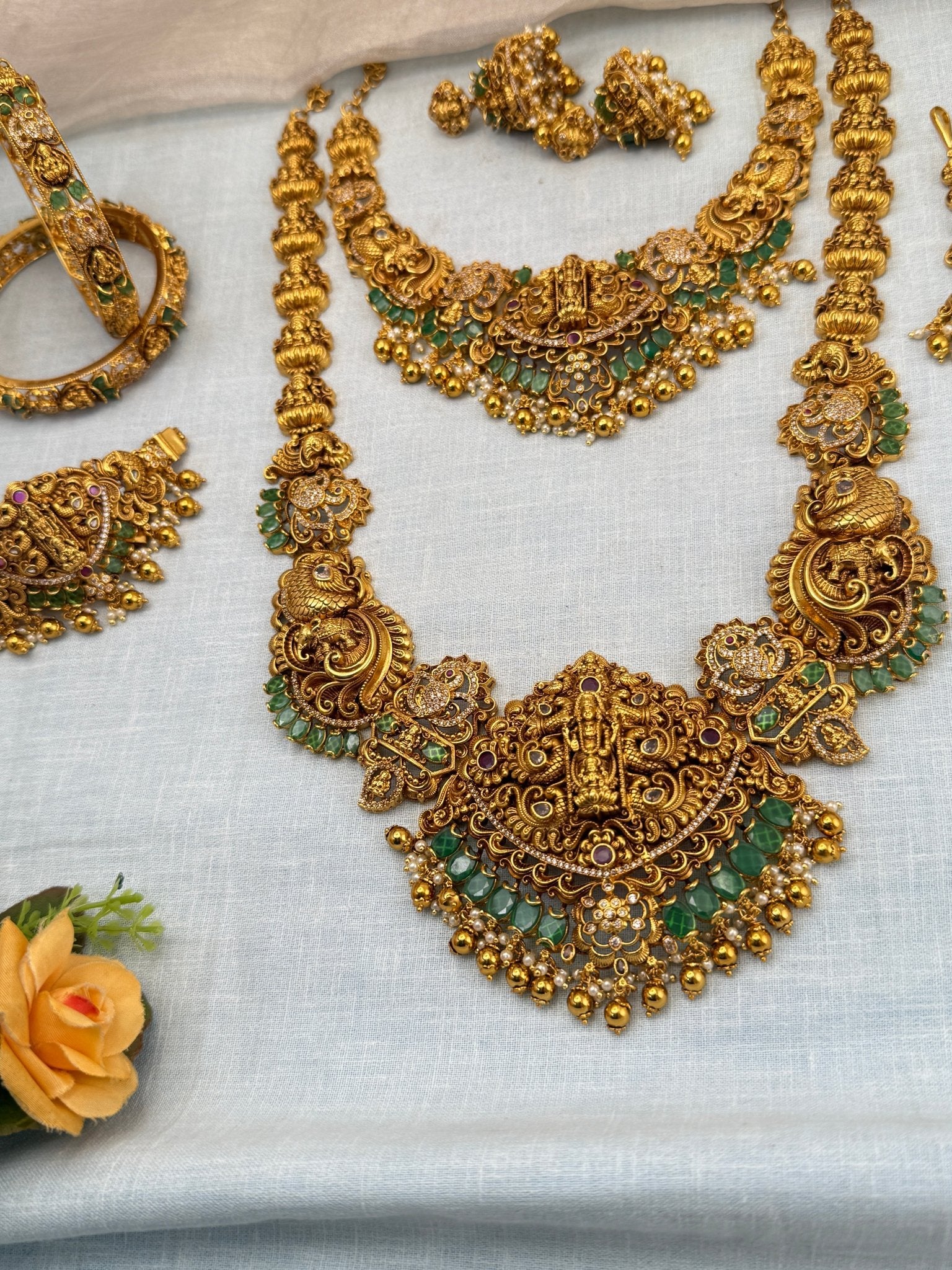 Royal Antique Bridal Full Necklace Set 0724 - Mahilas