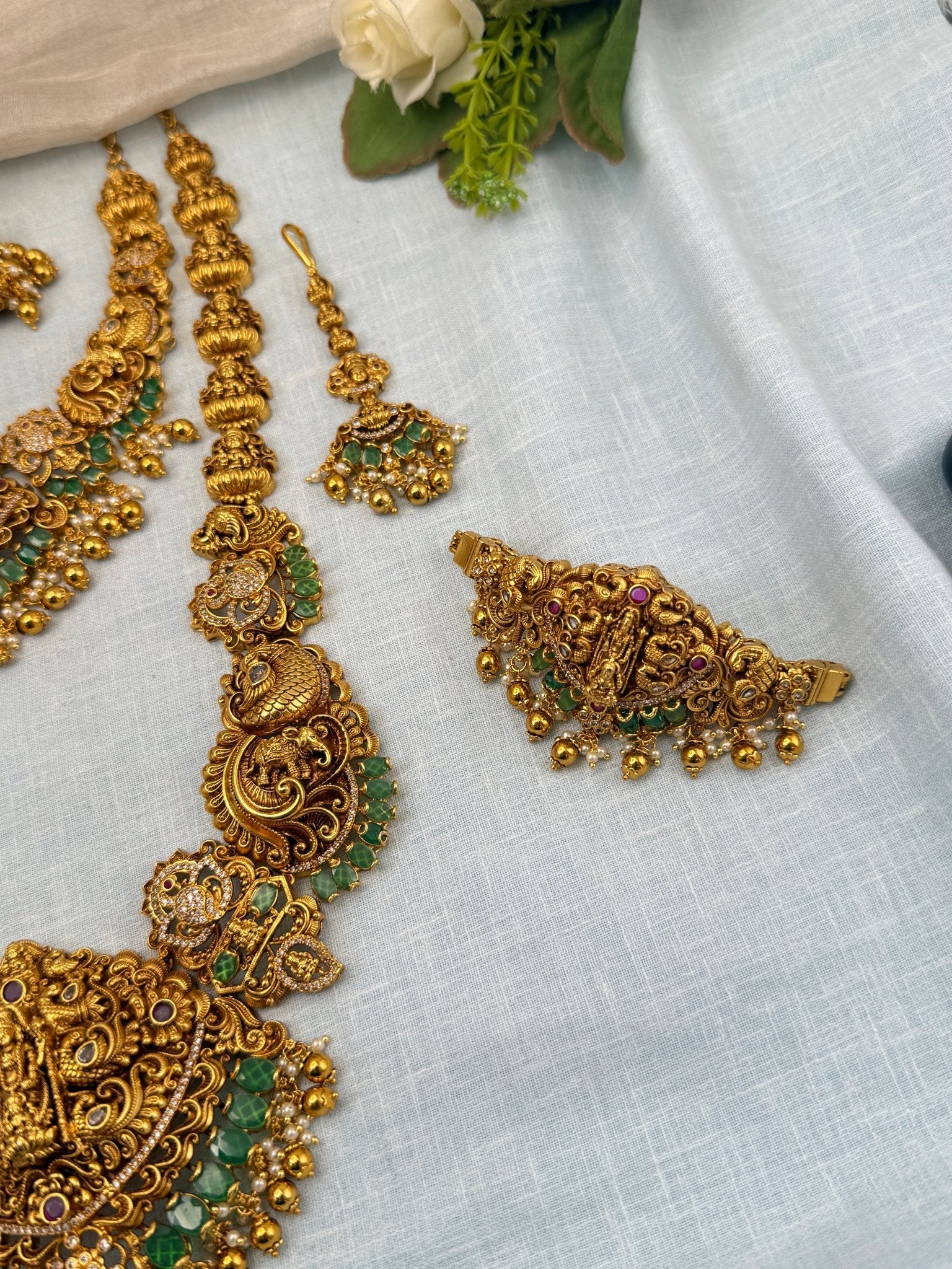 Royal Antique Bridal Full Necklace Set 0724 - Mahilas