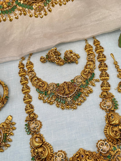 Royal Antique Bridal Full Necklace Set 0724 - Mahilas