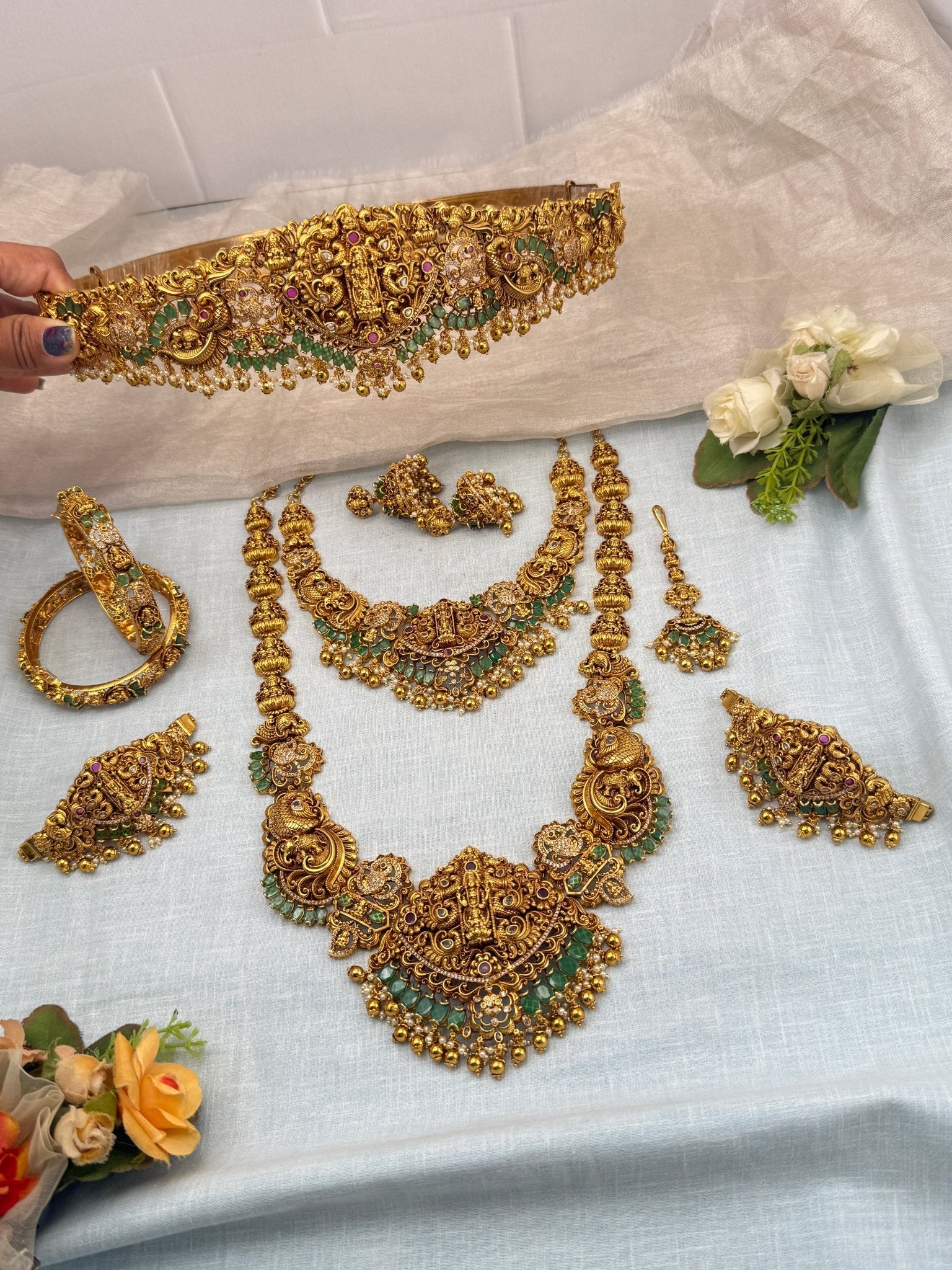 Royal Antique Bridal Full Necklace Set 0724 - Mahilas