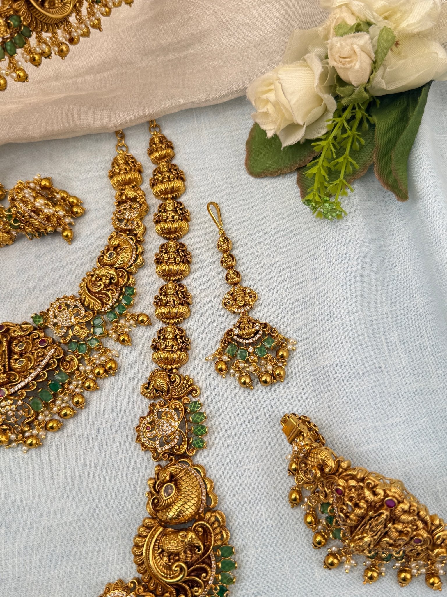 Royal Antique Bridal Full Necklace Set 0724 - Mahilas