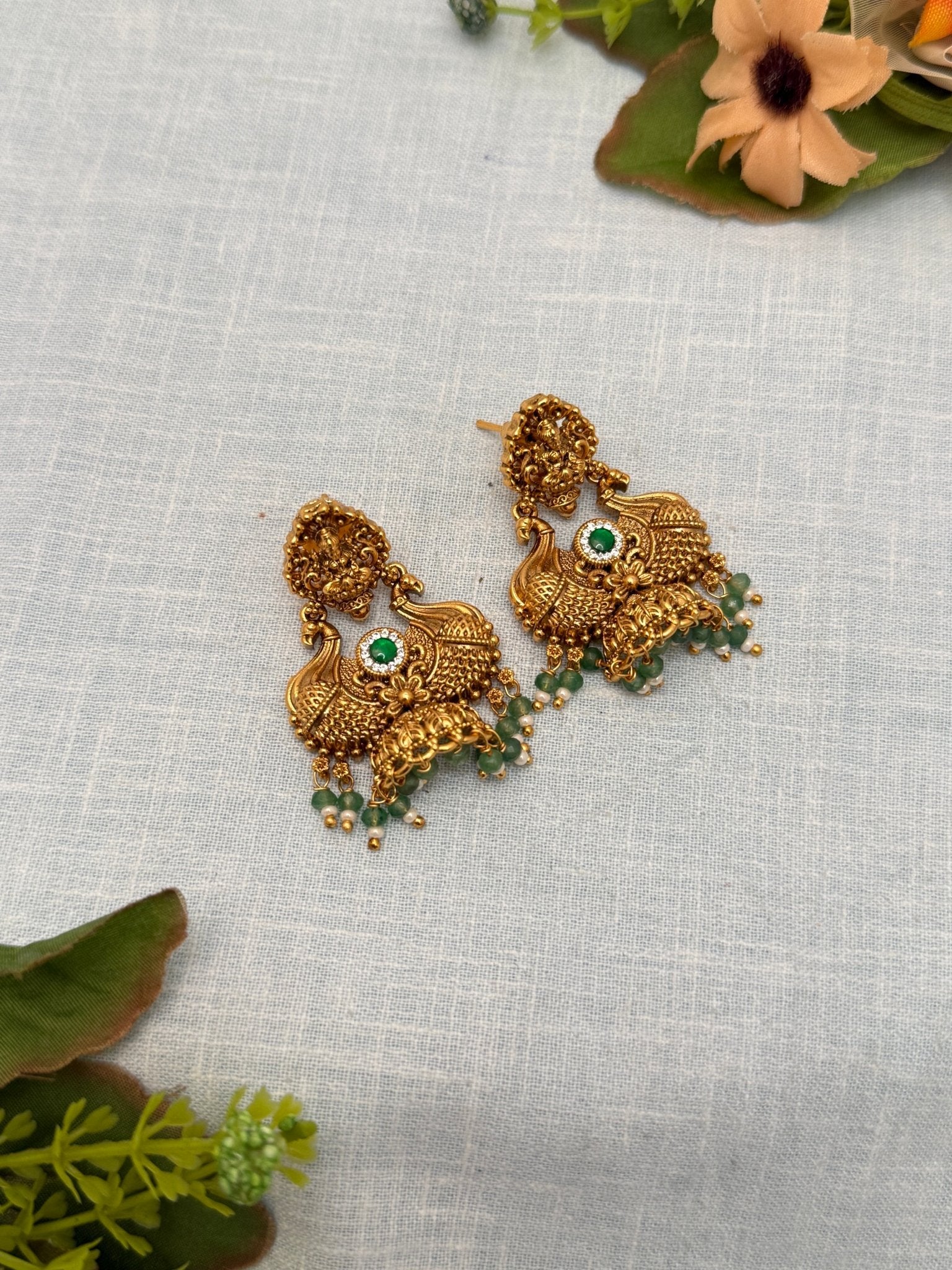 Royal Antique Chandbali Earrings 0365 - Mahilas