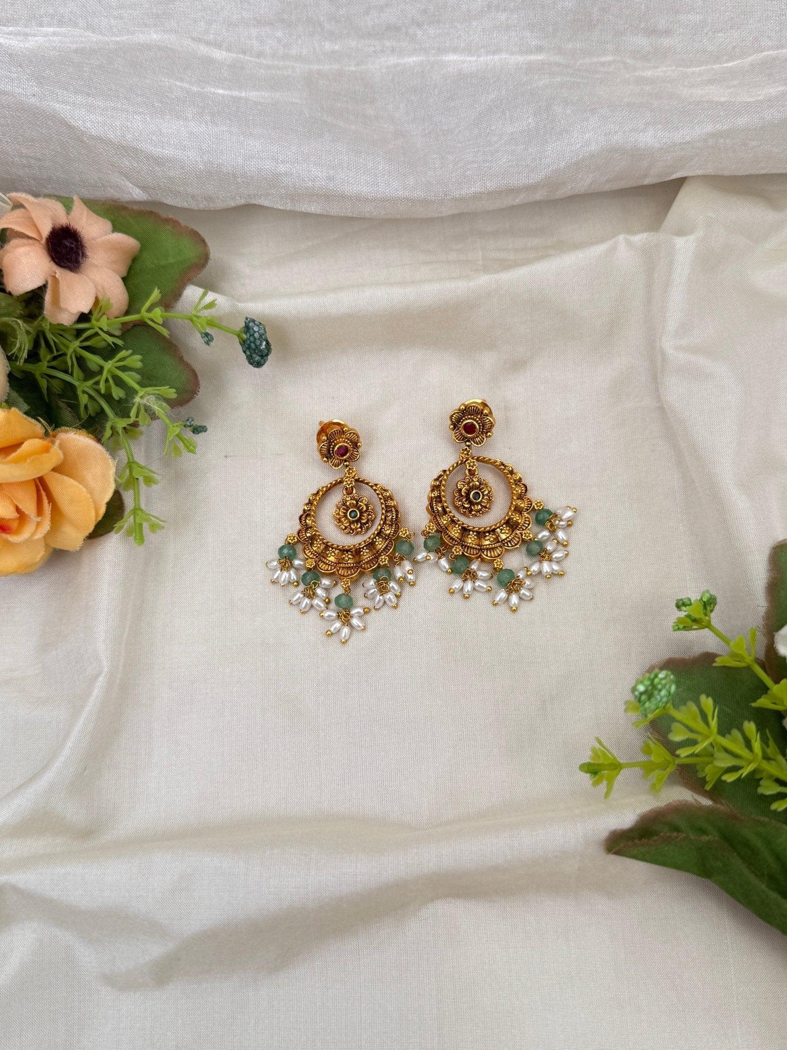 Royal Antique Chandbali Earrings 0667 - Mahilas