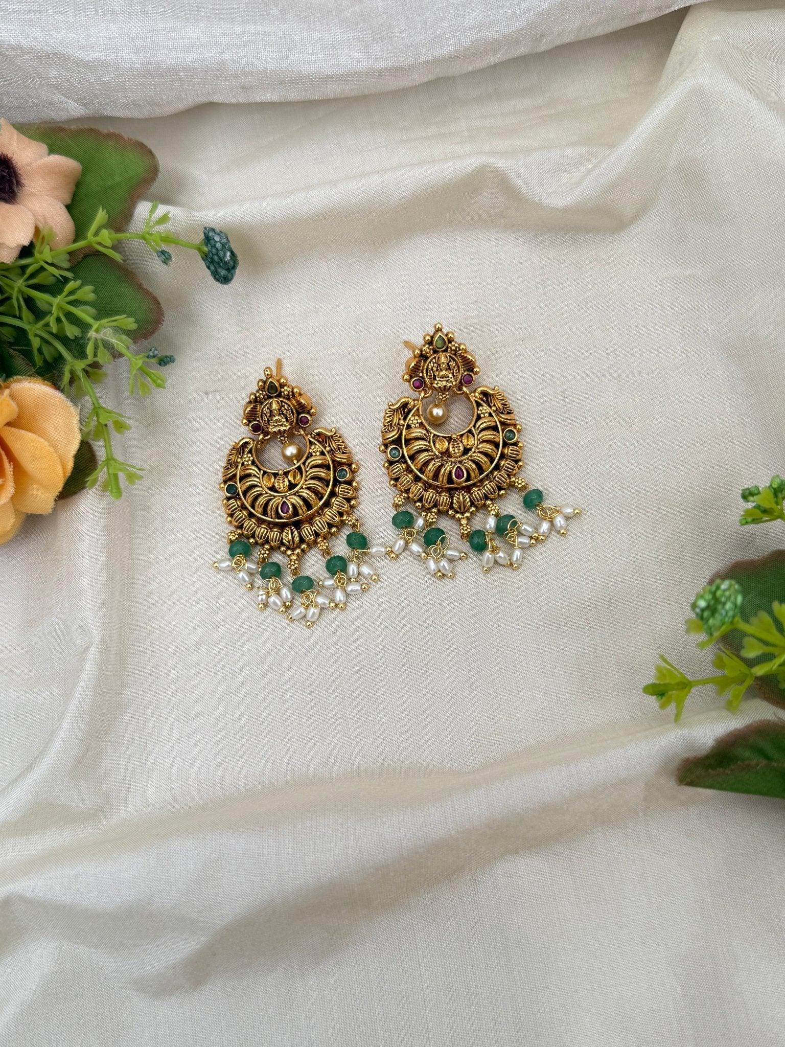 Royal Antique Chandbali Earrings 0671 - Mahilas
